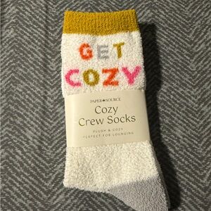 NWT Paper Source Cozy Crew Socks - White and Gold